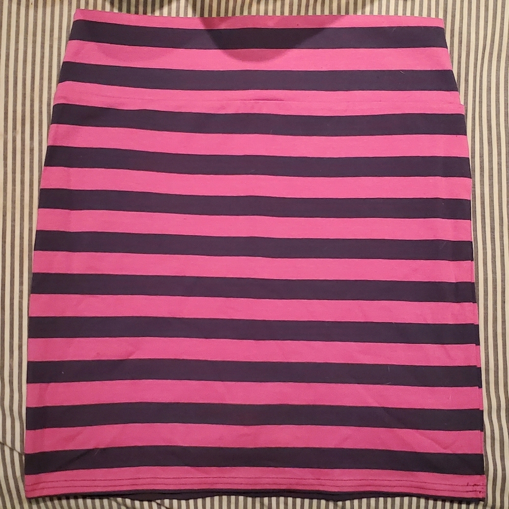"Annie Skirt" Purple/Pink Cotton Mini Midi Skirt